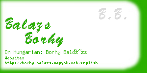balazs borhy business card